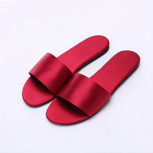 Aveney - Aubree Silk Slippers Red
